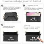 Felt Dog Toy Storage Basket