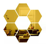 3-D Hexagon Acrylic Mirror Wall Sticker