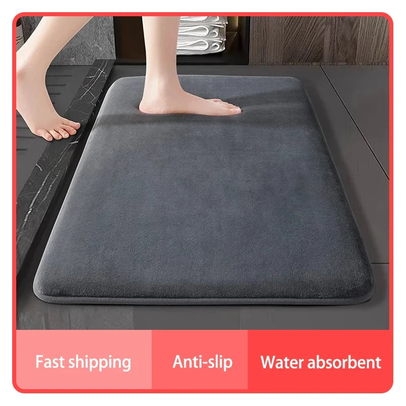 Super Absorbent Coral Velvet Bath Mat