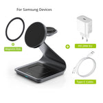 Magnetic 3 in 1 Wireless Charger Station for Samsung Ultra S24/S25/S26 Fast Charging Stand for Galaxy Watch 8/7/6/Earbuds