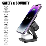 Magnetic 3 in 1 Wireless Charger Station for Apple iPhone Fast Charging Stand for Apple Watch &amp; Airpods