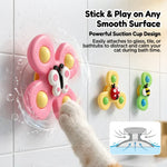 Suction Cup Windmill Cat Toy Set - Spinning Interactive Insect Teasers