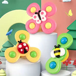Suction Cup Windmill Cat Toy Set - Spinning Interactive Insect Teasers