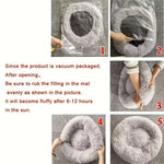 Plush Donut Bed for Cats & Small Dogs